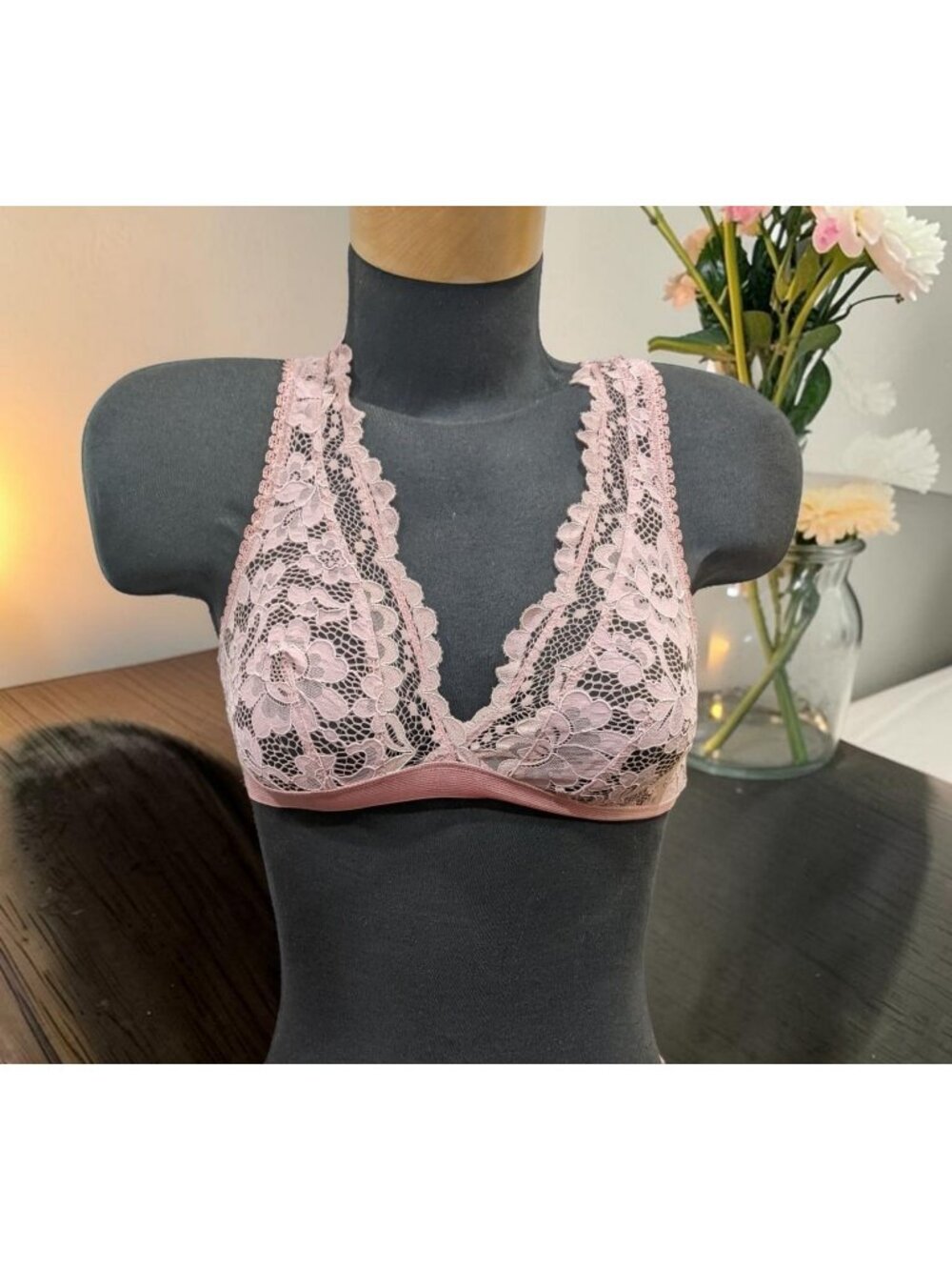 Else Petunia Triangle Soft Cup Racerback Bra in Rose 34C- New No Tags! Display M